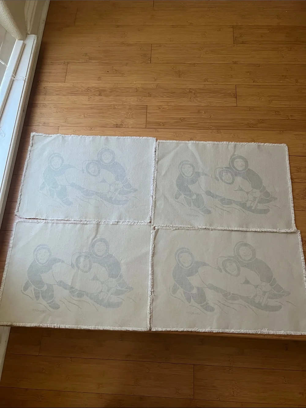 Agnes NANOGAK Goose placements set of 4 12” x 17”